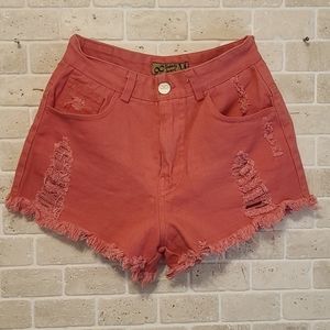 Infinity Jeans Women's Distressed Pink Shorts (Sz M)